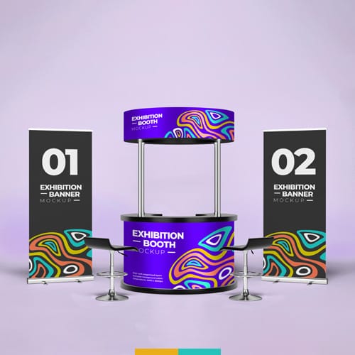 موکاپ استند تبلیغاتی