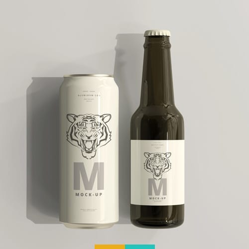 موکاپ بطری و قوطی