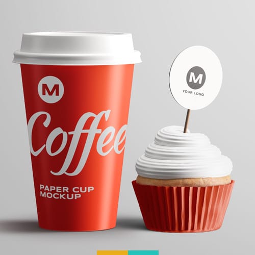 موکاپ ماگ و کاپ کیک