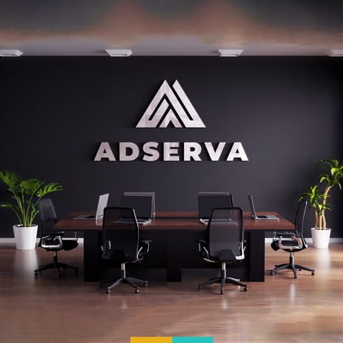 موکاپ لوگو روی دیوار