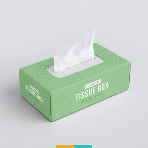 موکاپ جعبه دستمال کاغذی