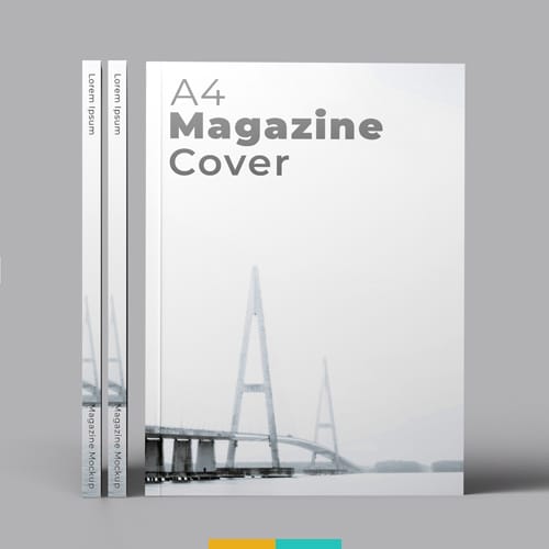 موکاپ مجله ایستاده