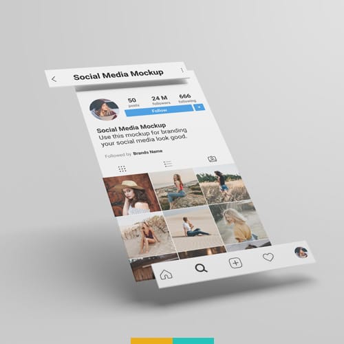 موکاپ صفحه اینستاگرام