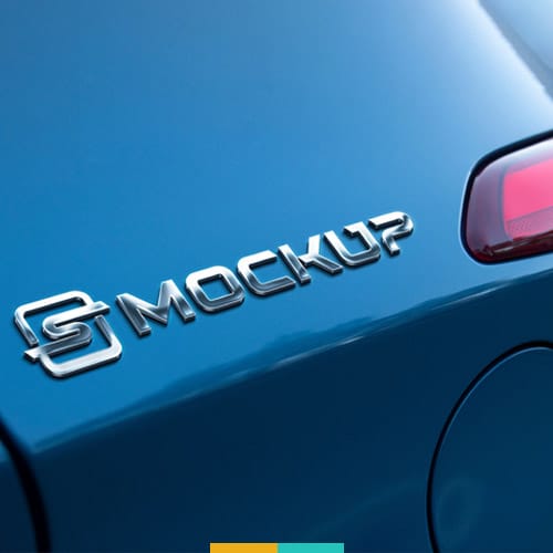 موکاپ لوگو روی ماشین