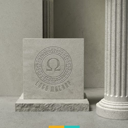 موکاپ حک روی سنگ