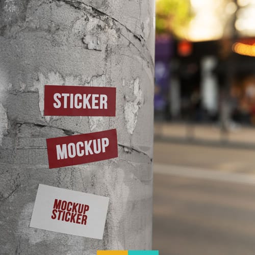 موکاپ استیکر