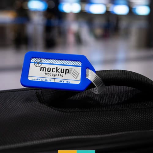 موکاپ اتیکت چمدان