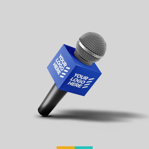 موکاپ طرح روی میکروفون