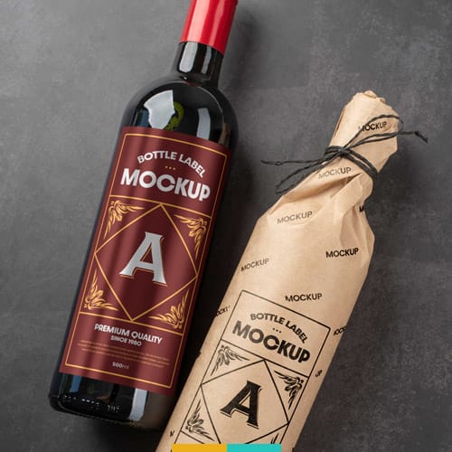 موکاپ بطری کاغذپیچ