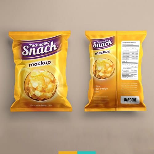 موکاپ بسته بندی چیپس