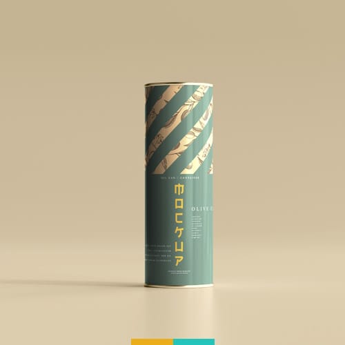 موکاپ قوطی فلزی استوانه