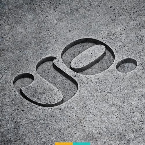 موکاپ لوگوی حک شده استودیو مهدی ثمن گویی