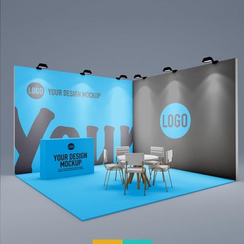 موکاپ دیزاین نمایشگاه استودیو مهدی ثمن گویی