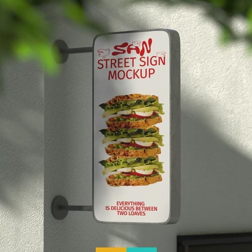 موکاپ تابلو لایت باکس استودیو مهدی ثمن گویی