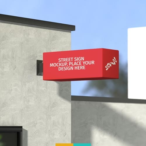 موکاپ تابلو لایت باکس استودیو مهدی ثمن گویی