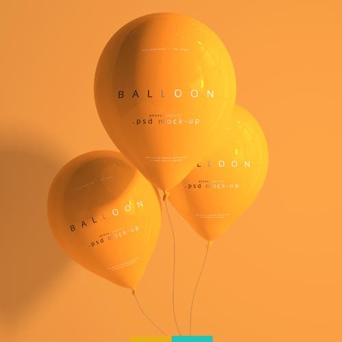 موکاپ بادکنک سه تایی استودیو مهدی ثمن گویی