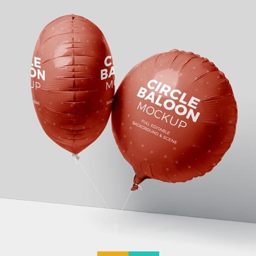 موکاپ بادکنک دایره استودیو مهدی ثمن گویی