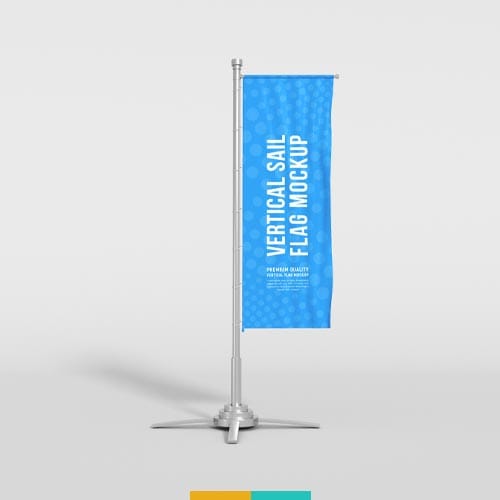 موکاپ پرچم رومیزی استودیو مهدی ثمن گویی