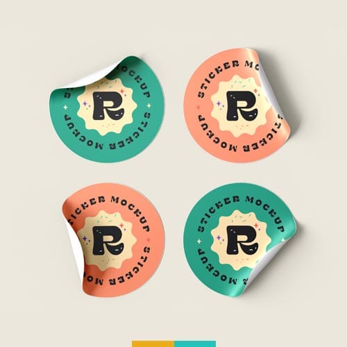 موکاپ استیکر استودیو مهدی ثمن گویی