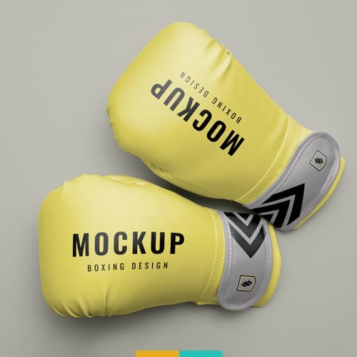 موکاپ دستکش بوکس استودیو مهدی ثمن گویی