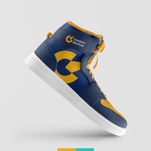 موکاپ کفش ورزشی استودیو مهدی ثمن گویی