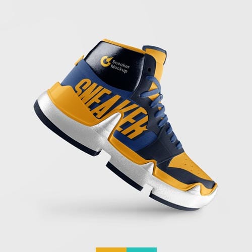 موکاپ کفش ورزشی استودیو مهدی ثمن گویی