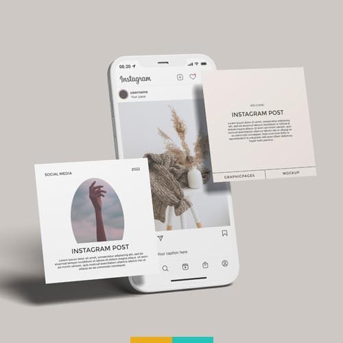 موکاپ پست اینستاگرام استودیو مهدی ثمن گویی