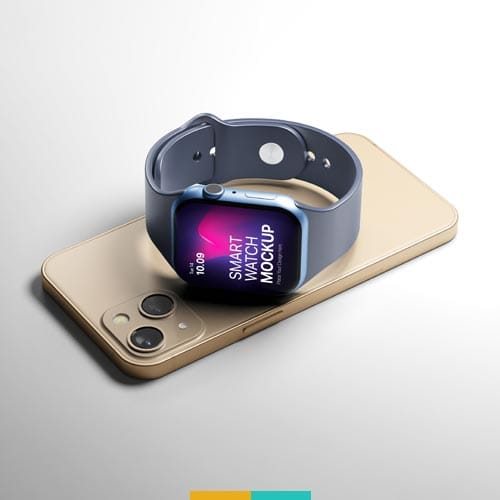 موکاپ موبایل و ساعت استودیو مهدی ثمن گویی