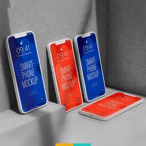 موکاپ موبایل ایستاده استودیو مهدی ثمن گویی