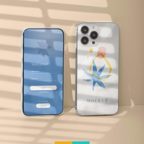 موکاپ آیفون پشت و رو استودیو مهدی ثمن گویی