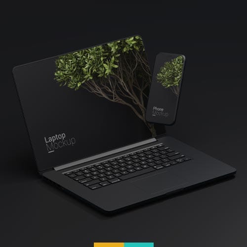 موکاپ لپ تاپ استودیو مهدی ثمن گویی