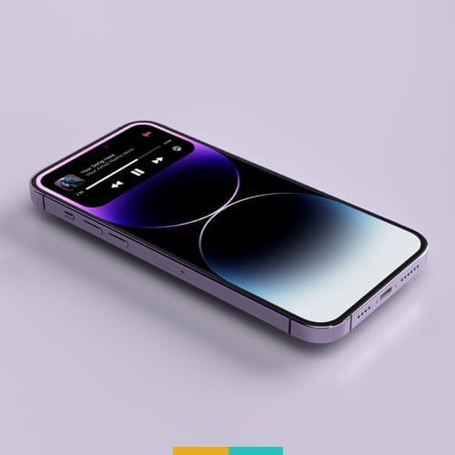 موکاپ آیفون 14 استودیو مهدی ثمن گویی