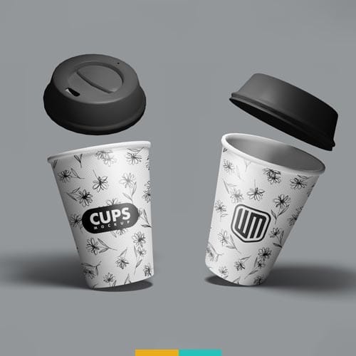 موکاپ لیوان قهوه استودیو مهدی ثمن گویی