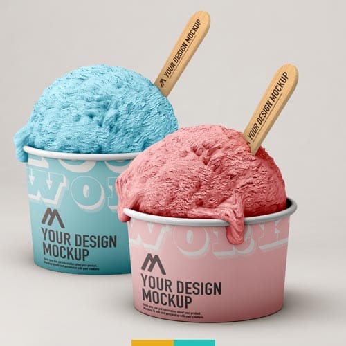 موکاپ ظرف بستنی استودیو مهدی ثمن گویی