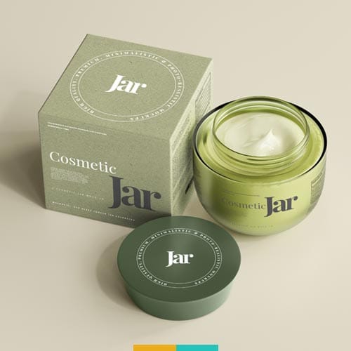 موکاپ جعبه لوازم آرایشی استودیو مهدی ثمن گویی