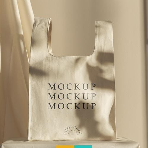 موکاپ کیف خرید استودیو مهدی ثمن گویی