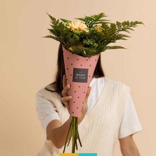 موکاپ دسته گل استودیو مهدی ثمن گویی