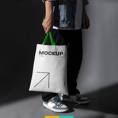 موکاپ کیف خرید استودیو مهدی ثمن گویی