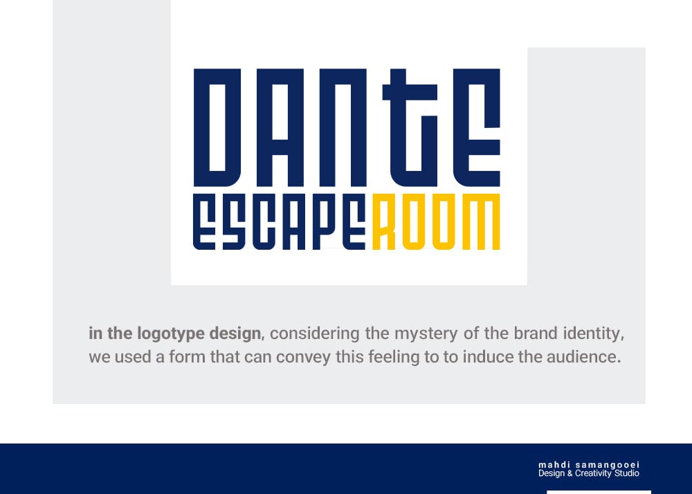 طراحی لوگو اتاق فرار دانته استودیو مهدی ثمن گویی