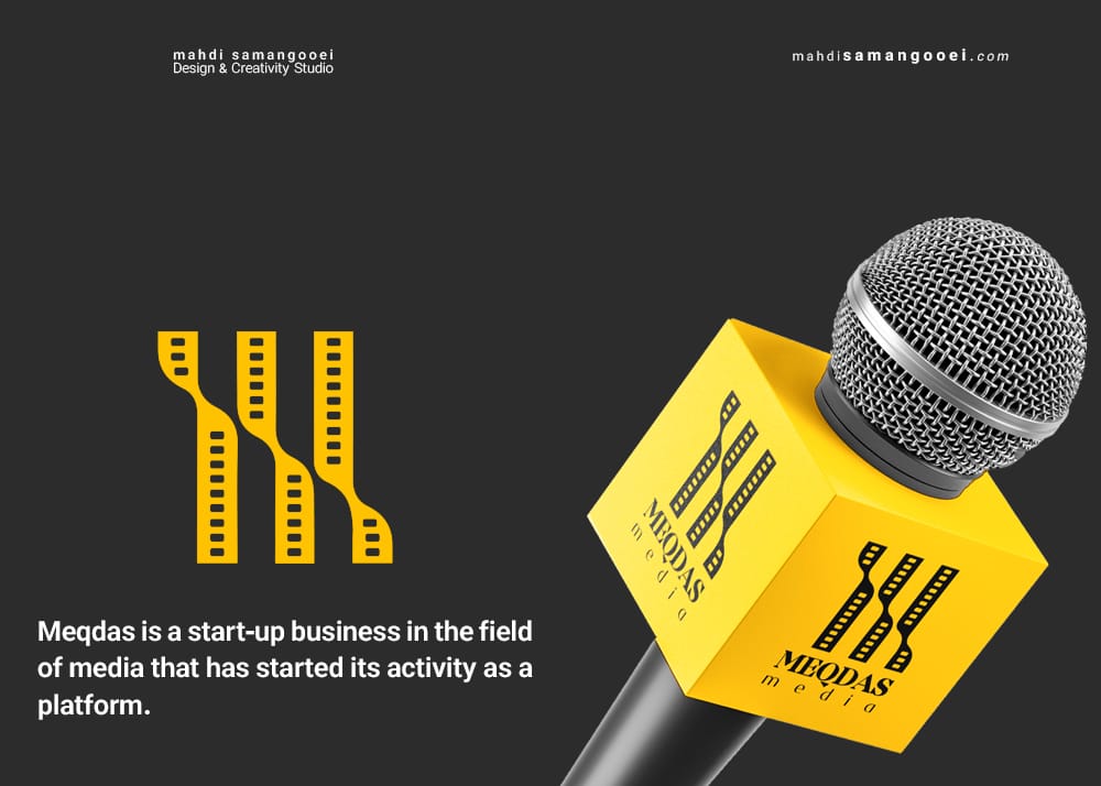 طراحی لوگو meqdas media پلتفرم آنلاین فیلم و سریال استودیو مهدی ثمن گویی