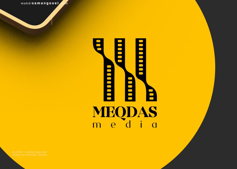 طراحی لوگو meqdas media پلتفرم آنلاین فیلم و سریال استودیو مهدی ثمن گویی