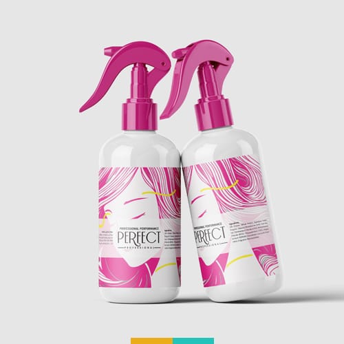 طراحی لیبل اسپری مو رنگین نگاران استودیو مهدی ثمن گویی